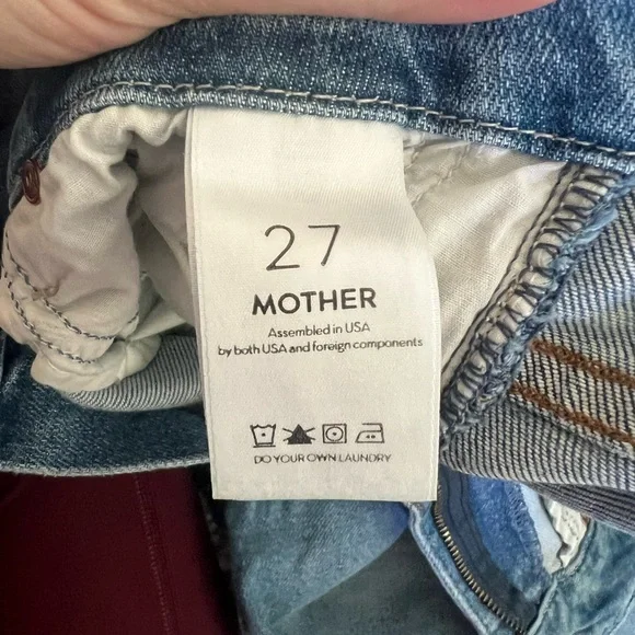 MOTHER High Waisted Looker Ankle Fray “Shoot to Thrill Destroyed” - Size 27 - Picture 5 of 9